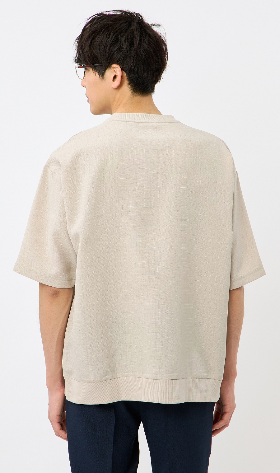 【男女兼用】らくリッチ麻ライクＴシャツ ベージュ L