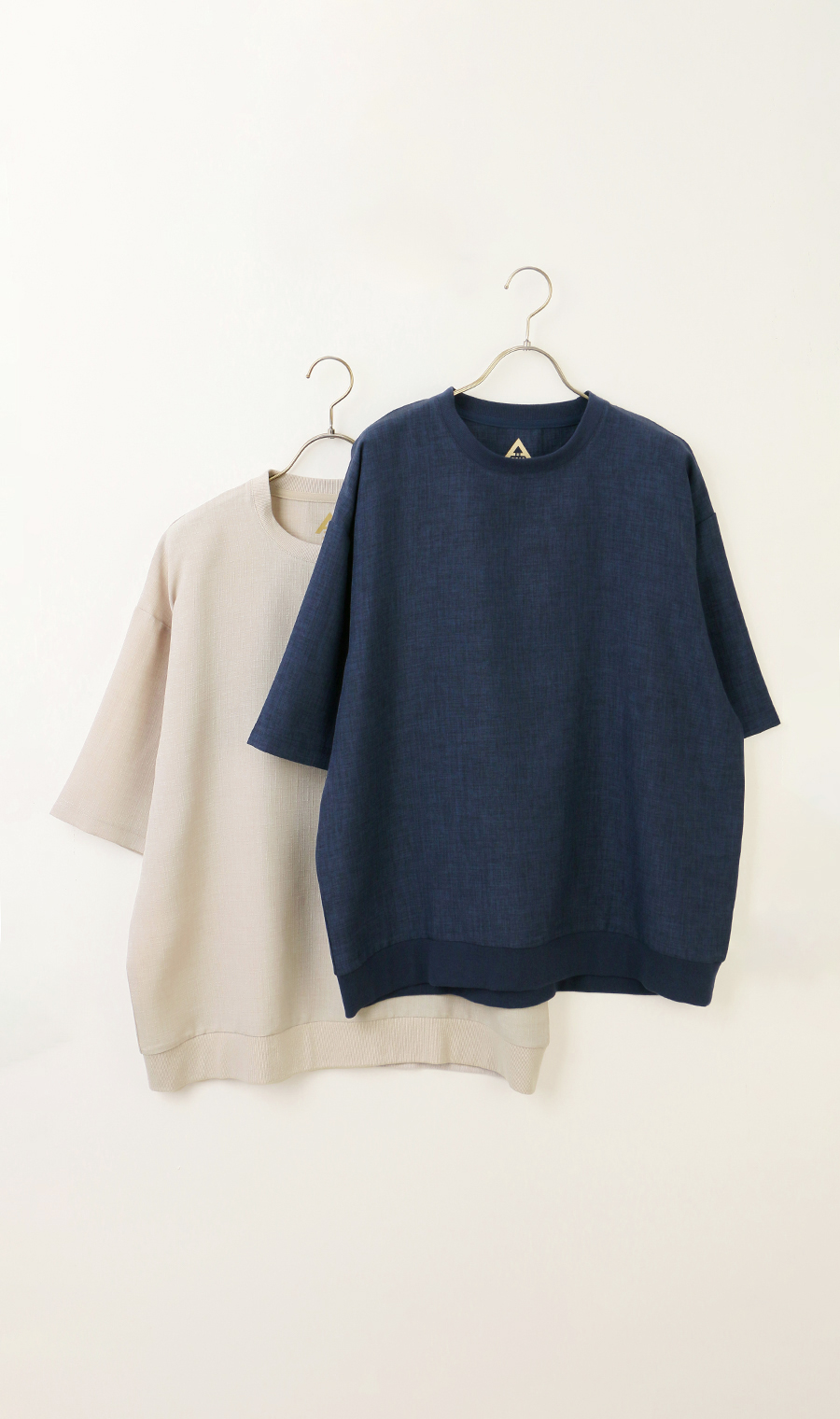 【男女兼用】らくリッチ麻ライクＴシャツ ベージュ L