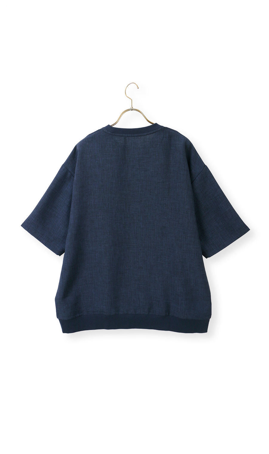 【男女兼用】らくリッチ麻ライクTシャツ ネイビー S