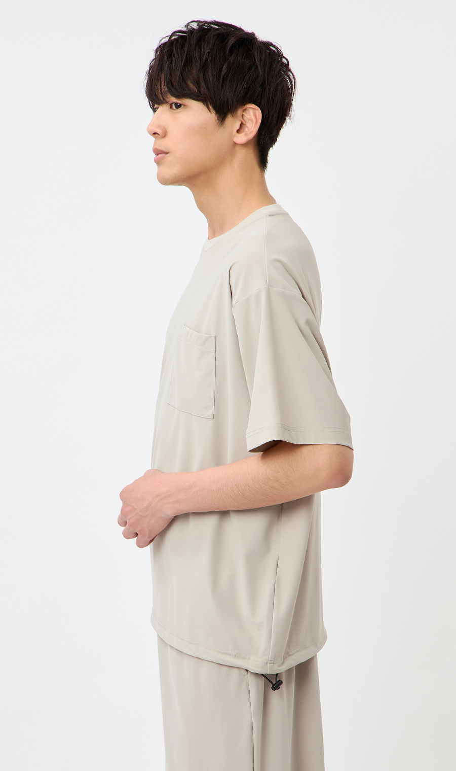 【男女兼用】こおリッチ接触冷感Tシャツ【セットアップ着用可】 ベージュ M