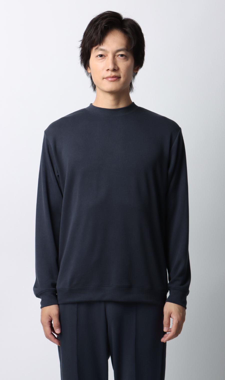 【男女兼用】とろリッチロングＴシャツ【セットアップ着用可】 ネイビー S