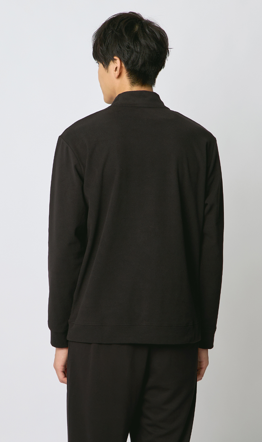 とろリッチ起毛スムースハイネックＴシャツ ブラック S