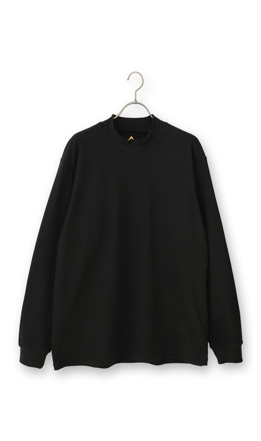 ほかリッチもちもち起毛ハイネックTシャツ ブラック L