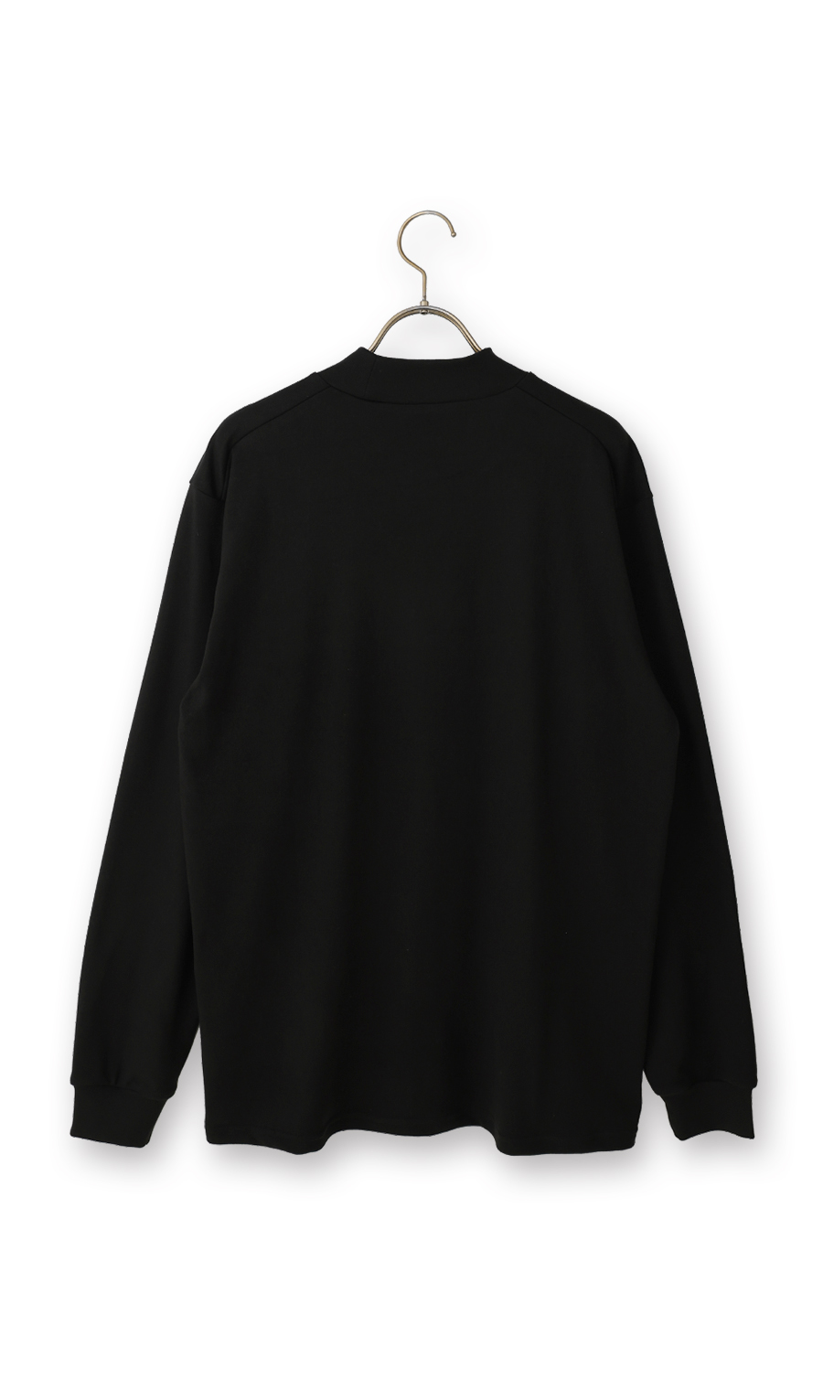 ほかリッチもちもち起毛ハイネックTシャツ ブラック L