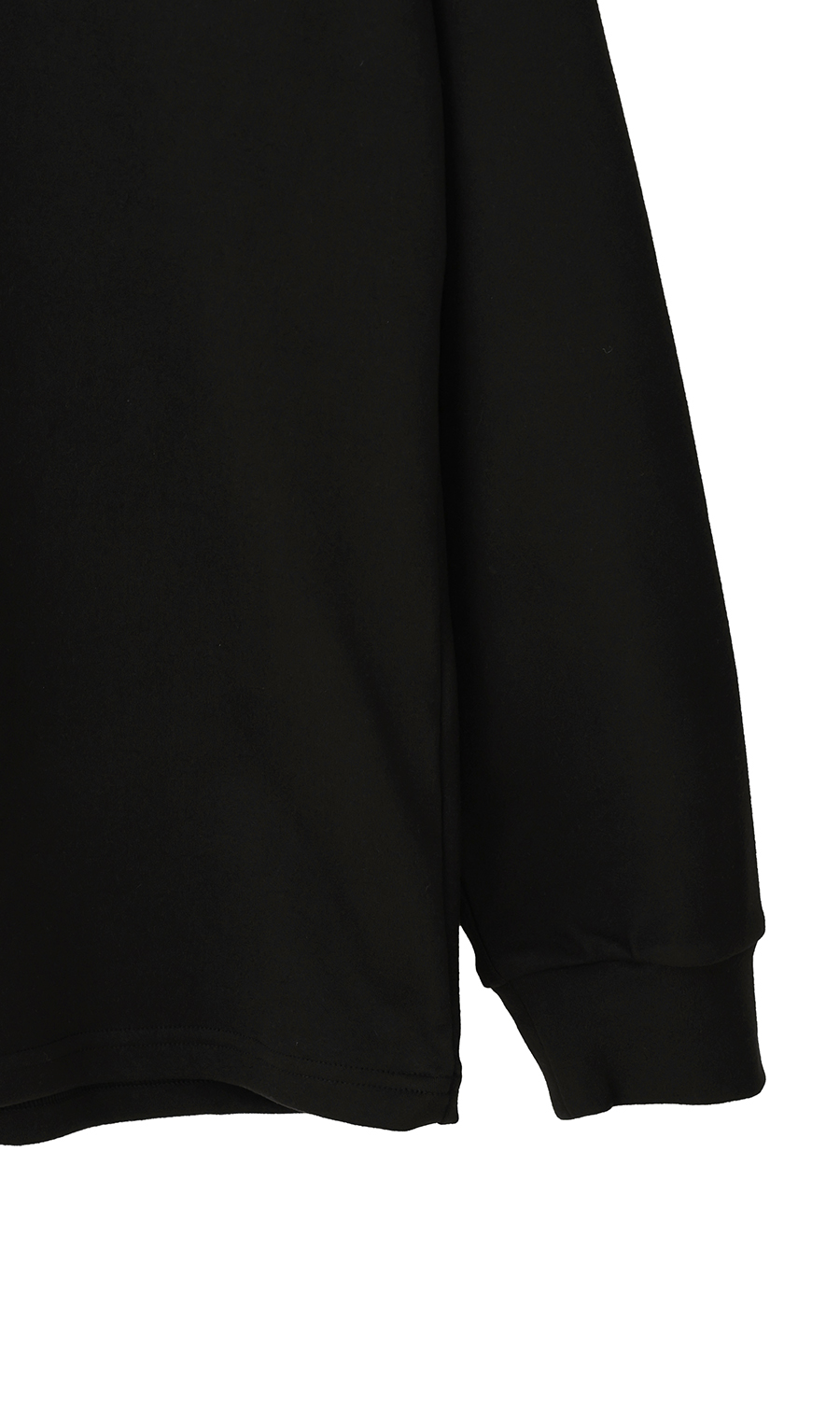 ほかリッチもちもち起毛ハイネックTシャツ ブラック L