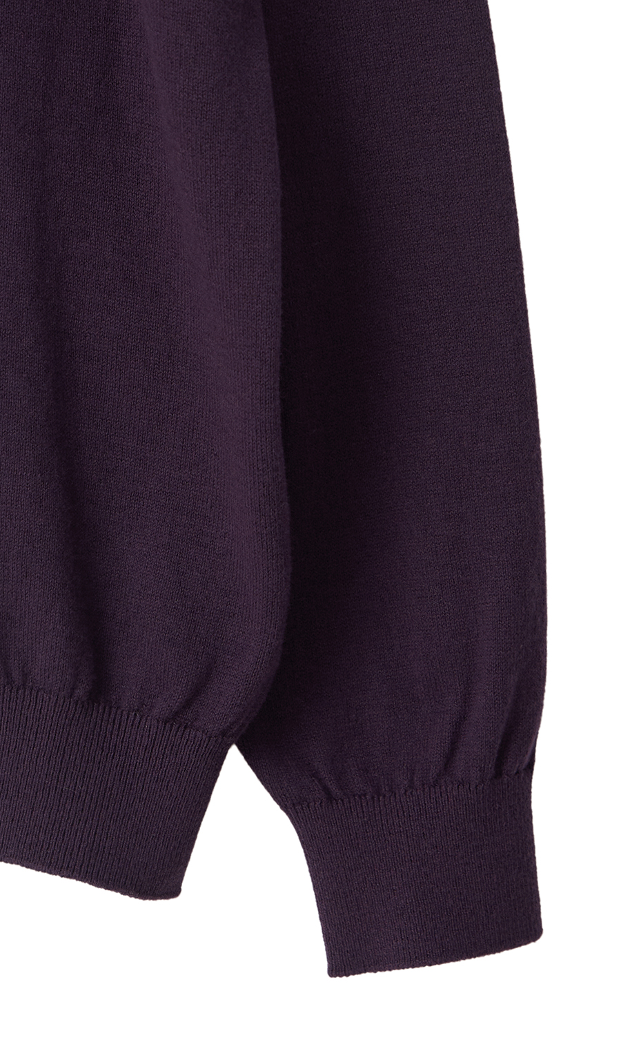 綿カシミヤモックネックニット【12G】 パープル M