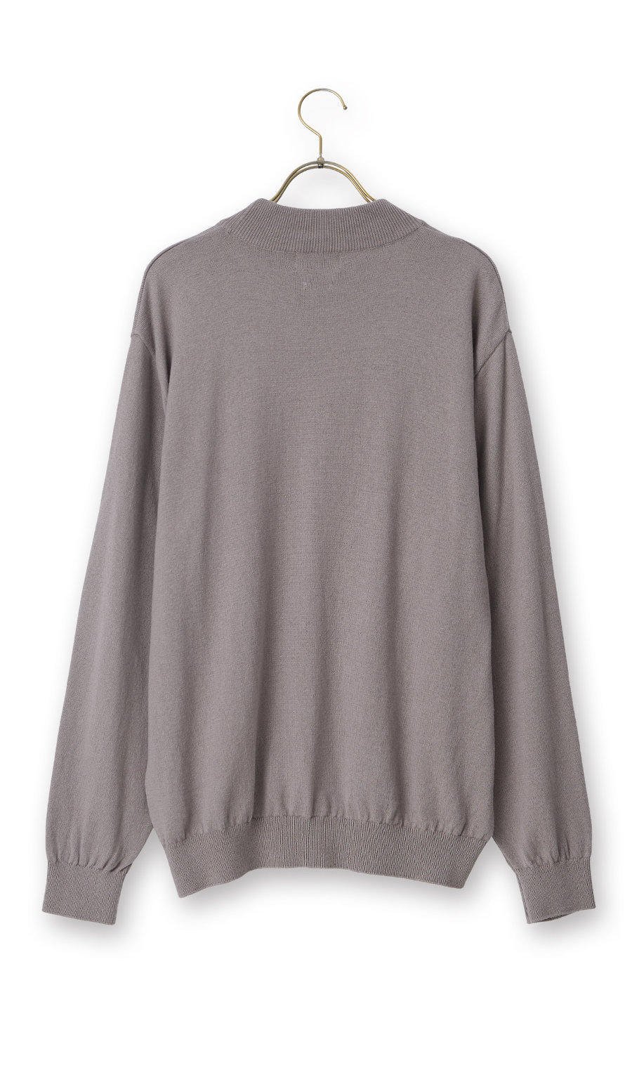 綿カシミヤモックネックニット【12G】 ベージュ M