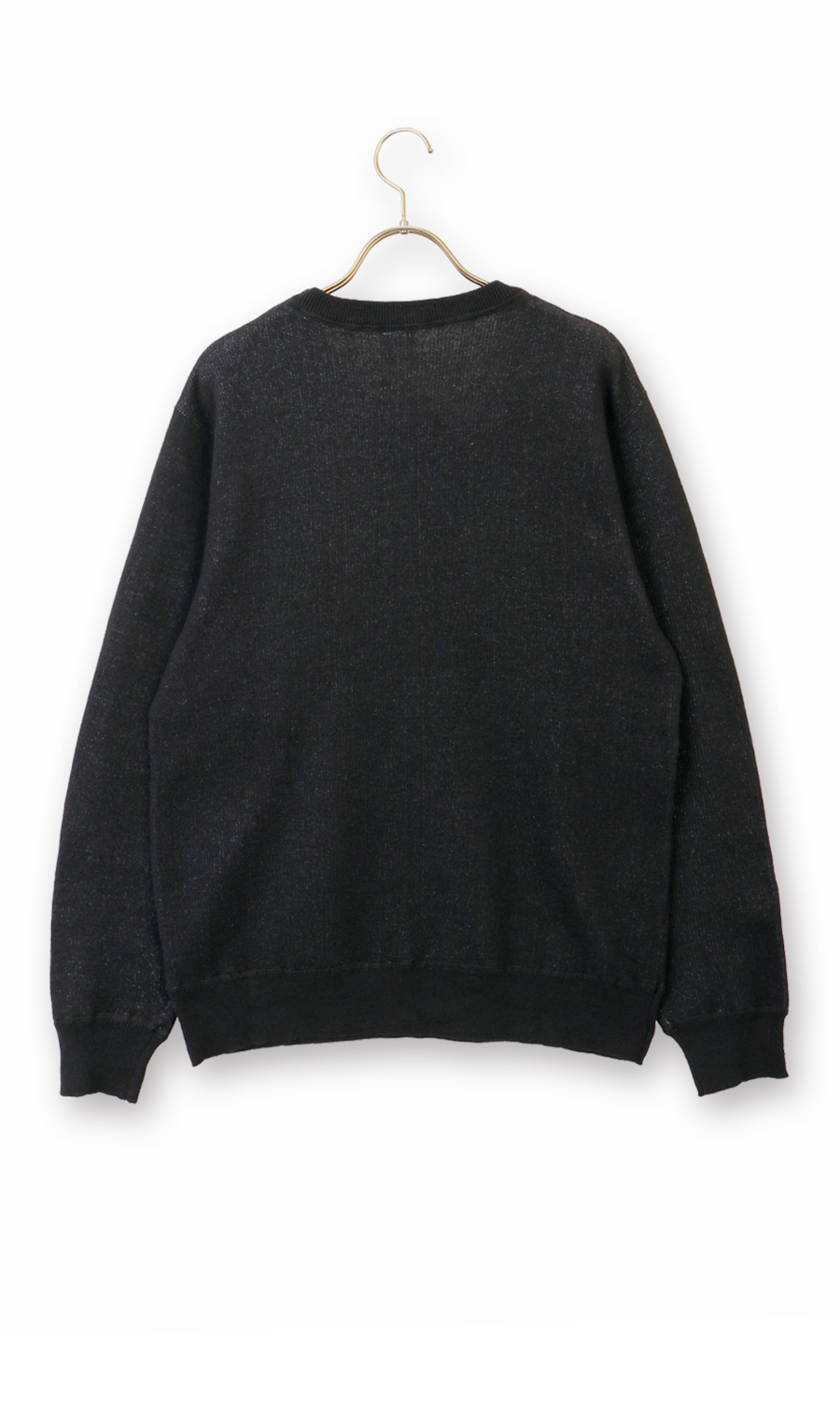 スウェット風ニットセーター ブラック 3L