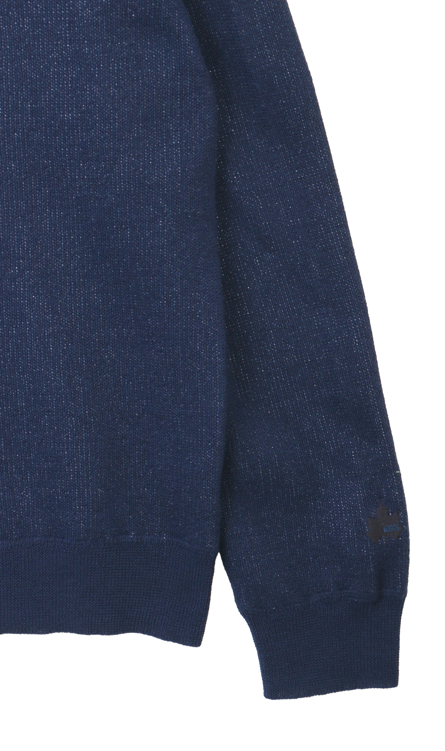 スウェット風ニットセーター ネイビー LL