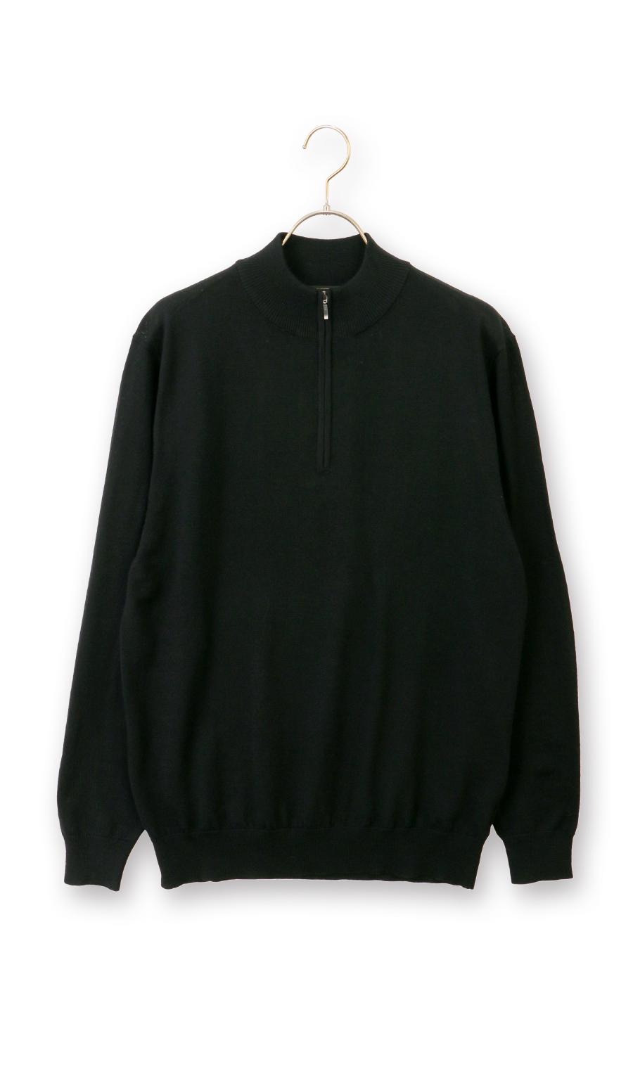 ハーフジップセーター【ウォッシャブル】 ブラック 3L