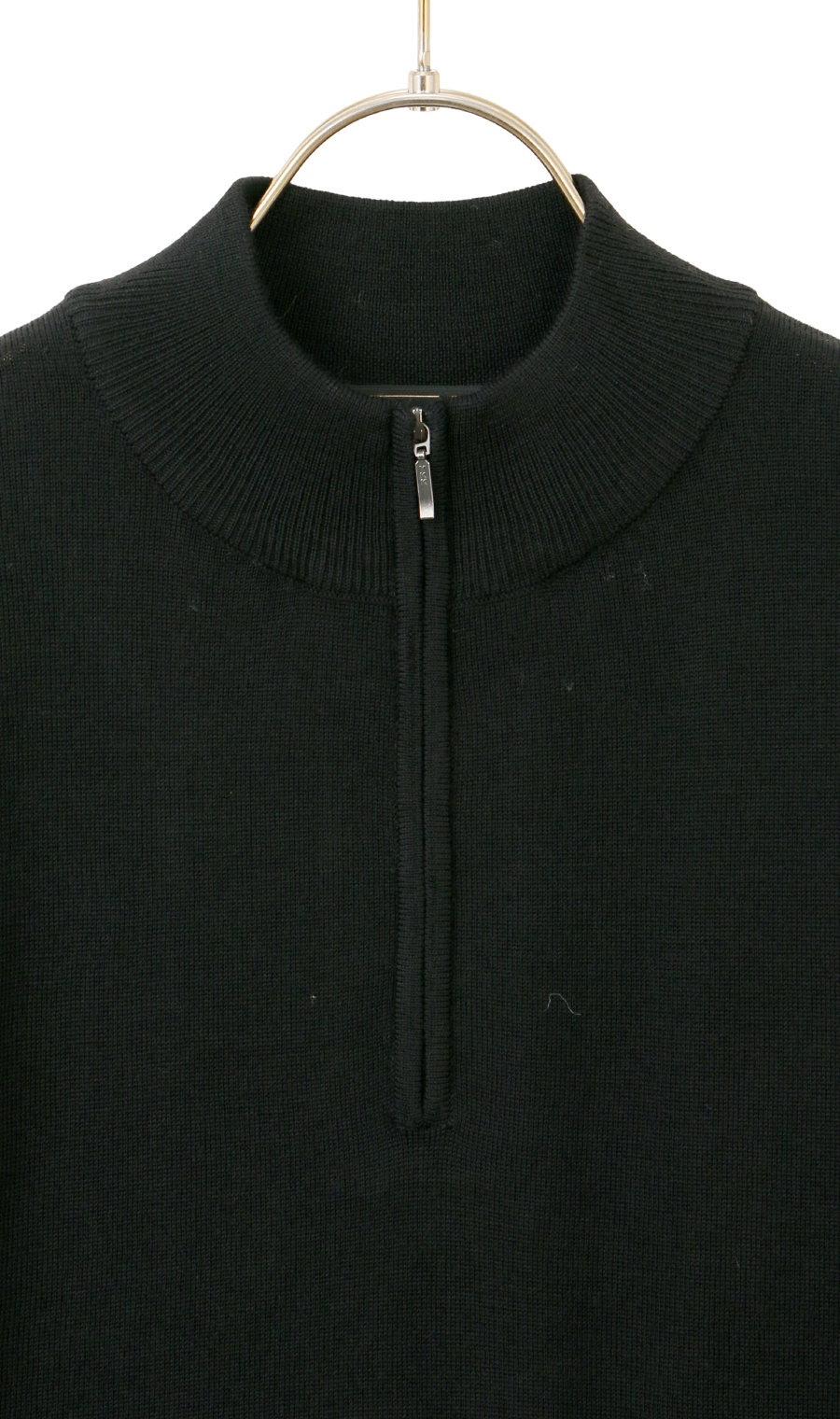 ハーフジップセーター【ウォッシャブル】 ブラック 3L