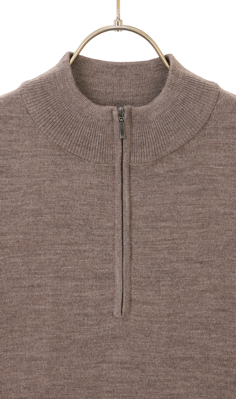 ハーフジップセーター【ウォッシャブル】 ベージュ M