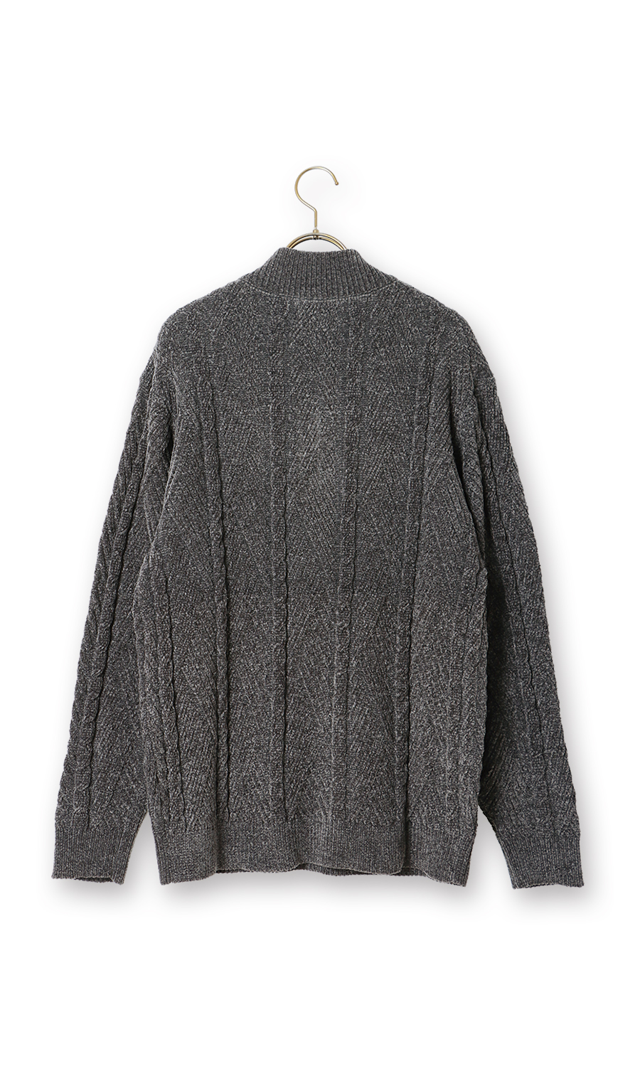 モールハーフジップセーター グレー M