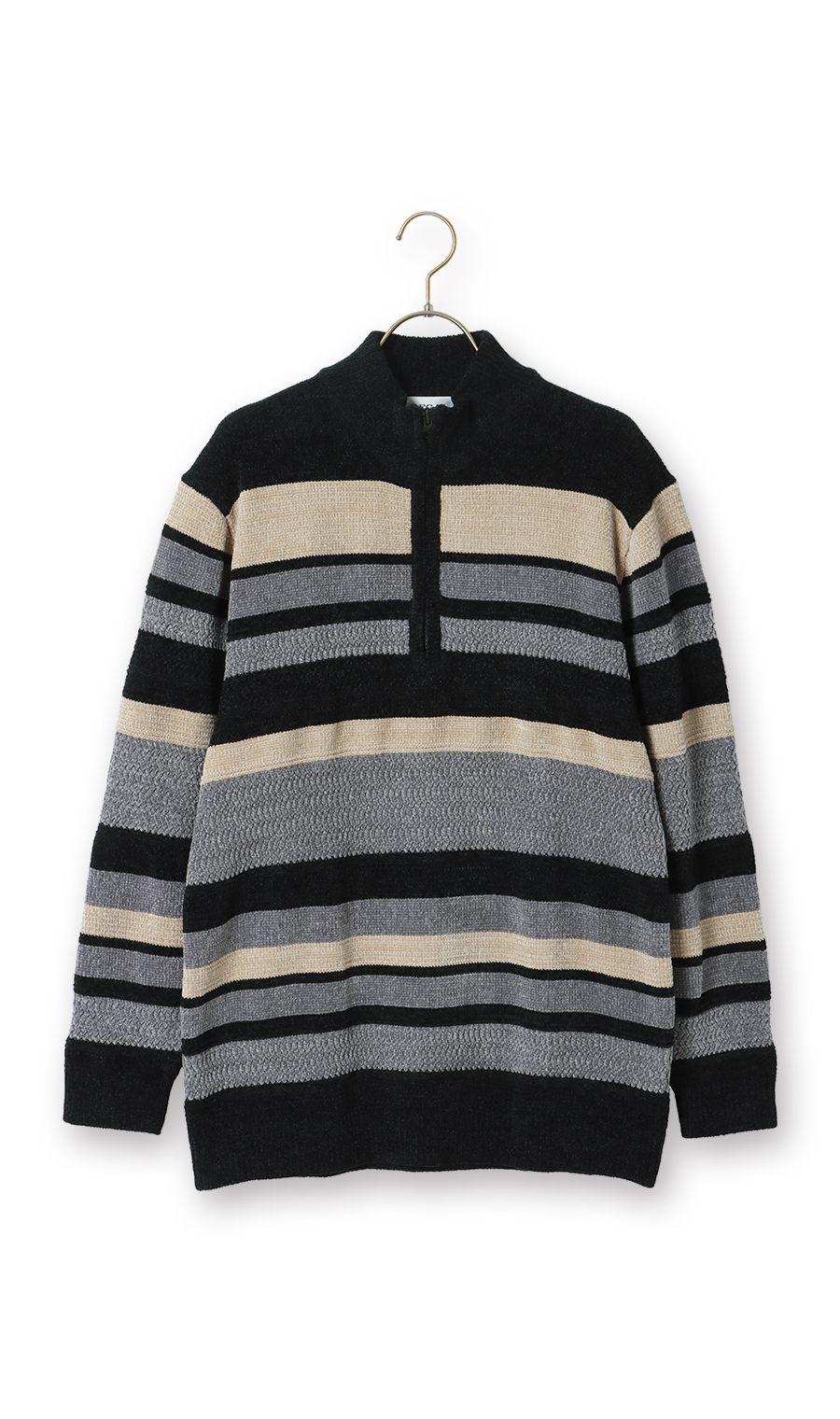 モールハーフジップセーター ブラック M