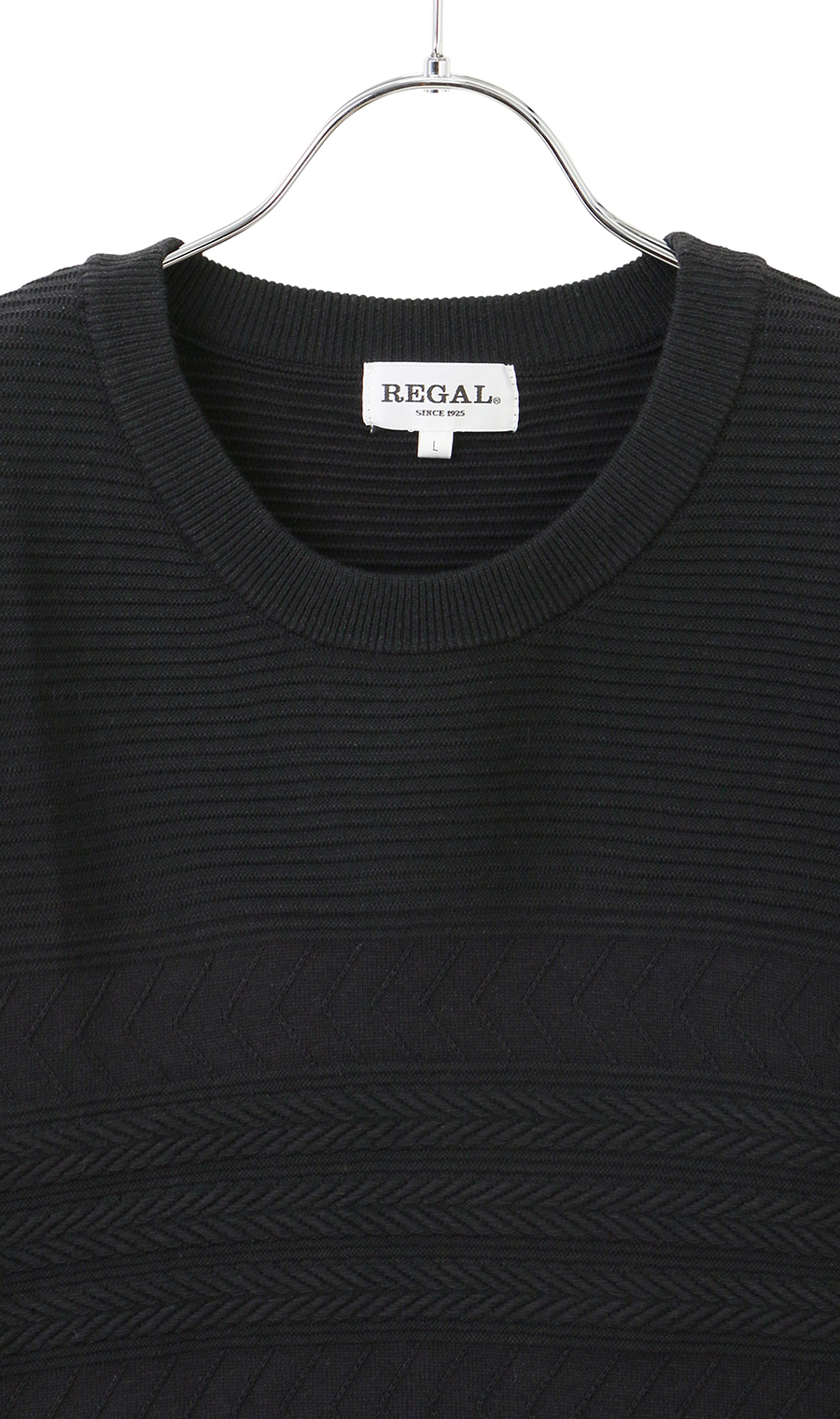 クルーネックセーター (654113-01) | REGAL(黒) | 紳士服