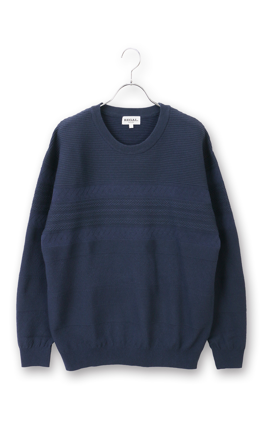 クルーネックセーター ネイビー M