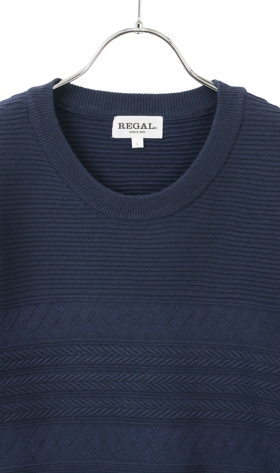 クルーネックセーター ネイビー M