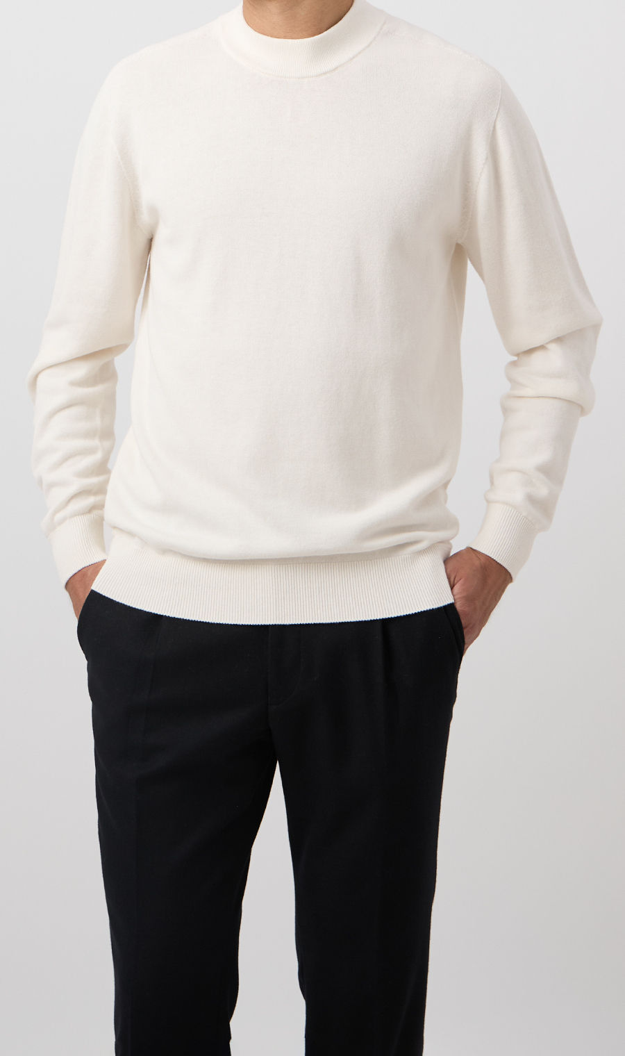 10/30販売開始|コットンカシミヤホールガーメントモックネック【TOGA KNIT】【2026年モデル】【FINAL EDITION】 ホワイト S