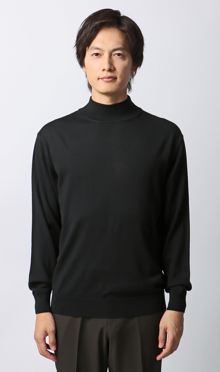 モックネックセーター【毛玉CLEAR】【＃すごセーター】 ブラック S