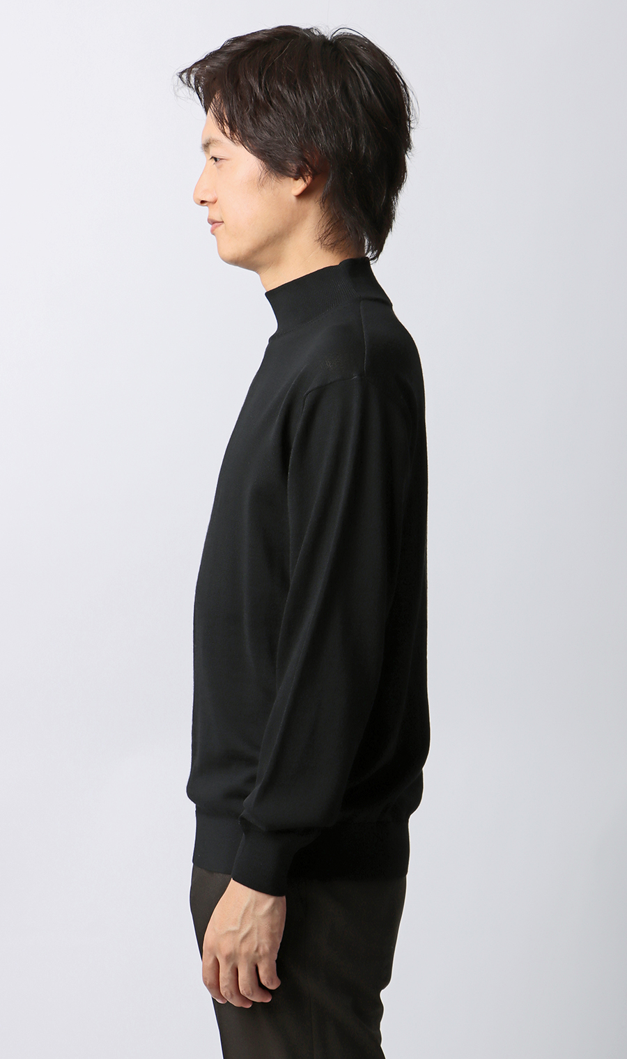 モックネックセーター【毛玉CLEAR】【＃すごセーター】 ブラック S