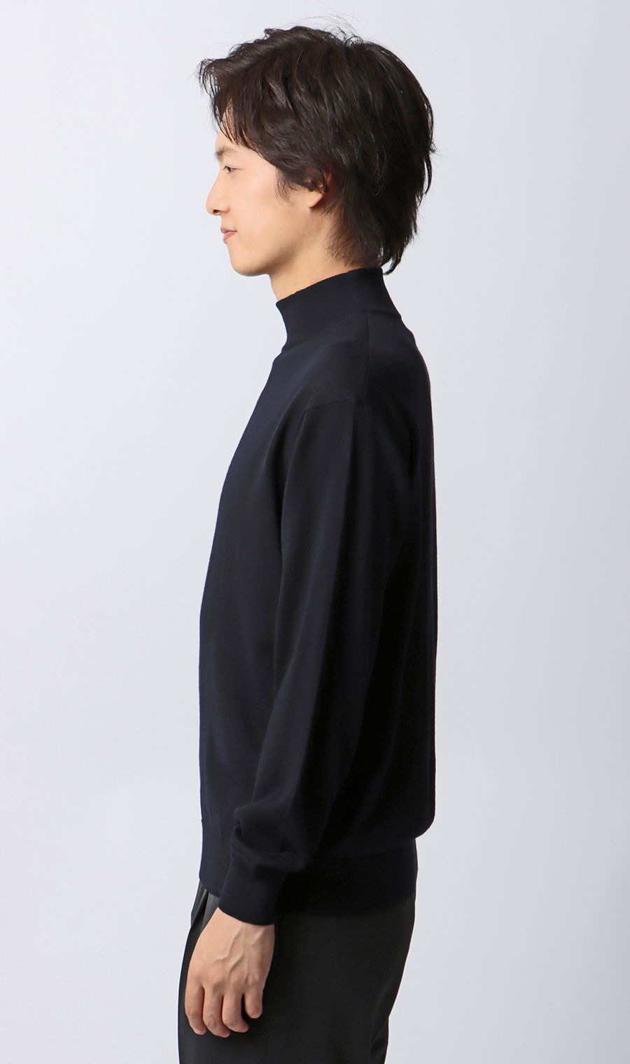 モックネックセーター【毛玉CLEAR】【＃すごセーター】 ネイビー S