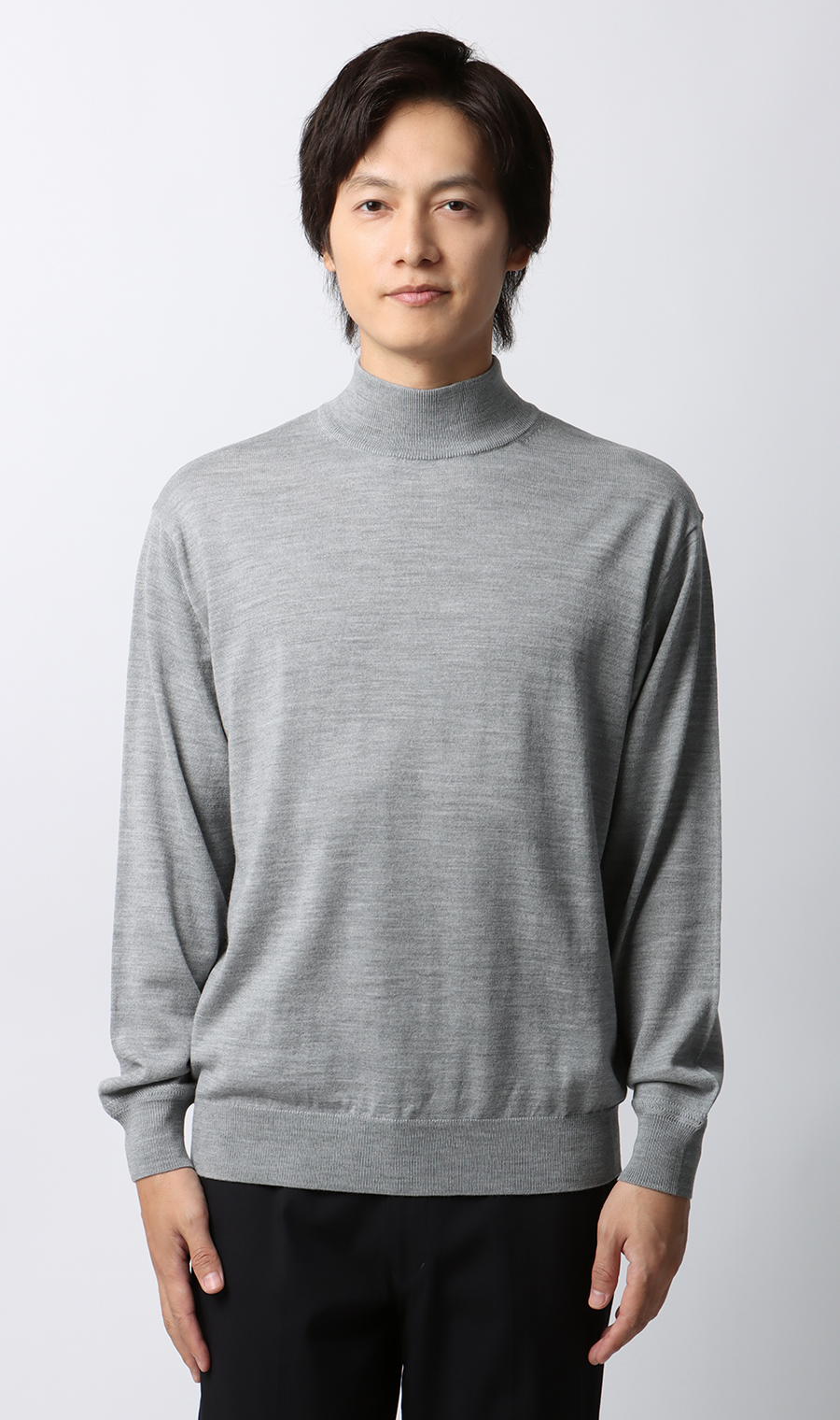 モックネックセーター【毛玉CLEAR】【＃すごセーター】 ライトグレー S