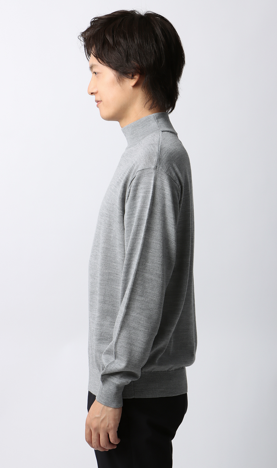 モックネックセーター【毛玉CLEAR】【＃すごセーター】 ライトグレー S