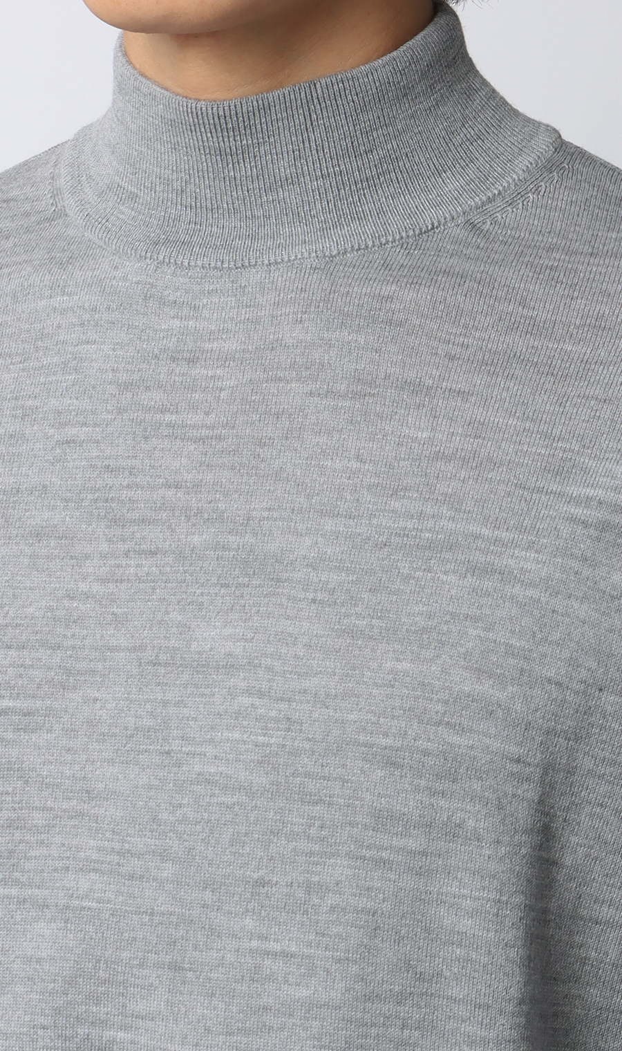 モックネックセーター【毛玉CLEAR】【＃すごセーター】 ライトグレー S