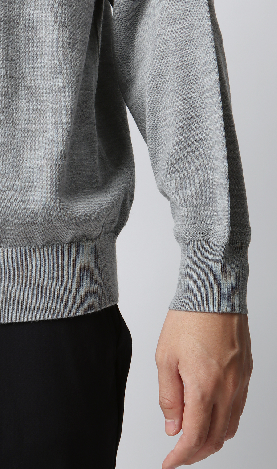 モックネックセーター【毛玉CLEAR】【＃すごセーター】 ライトグレー S