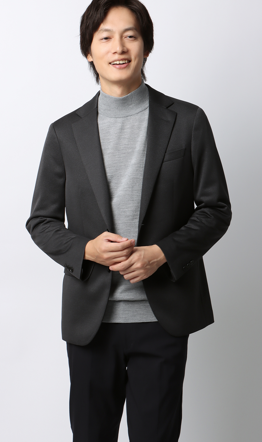 モックネックセーター【毛玉CLEAR】【＃すごセーター】 ライトグレー S