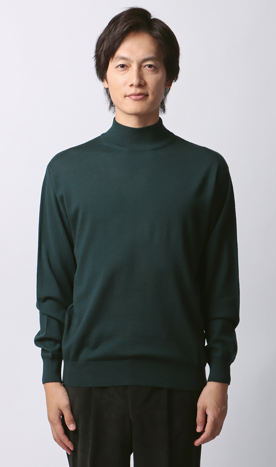 モックネックセーター【毛玉CLEAR】【＃すごセーター】 グリーン S