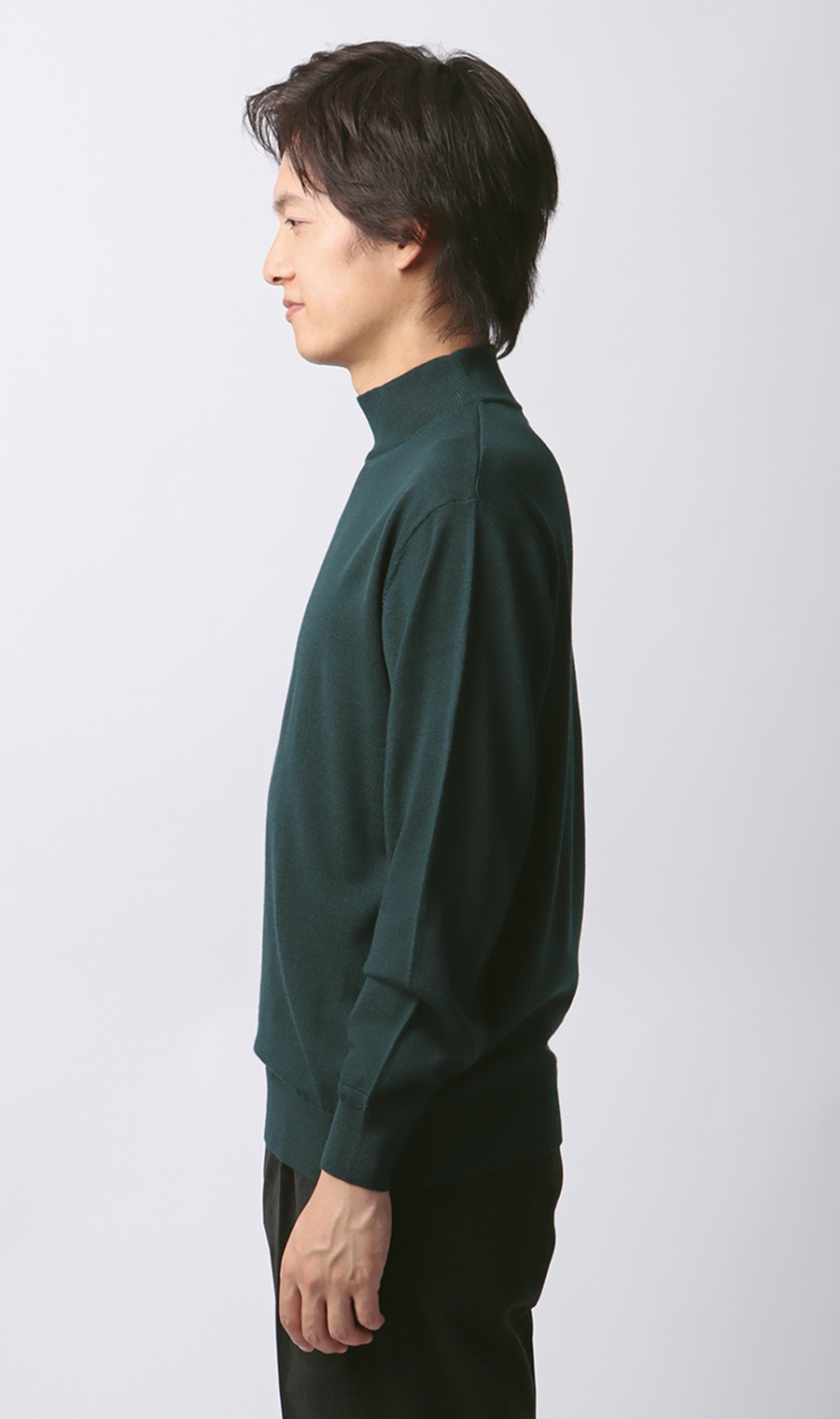 モックネックセーター【毛玉CLEAR】【＃すごセーター】 グリーン S