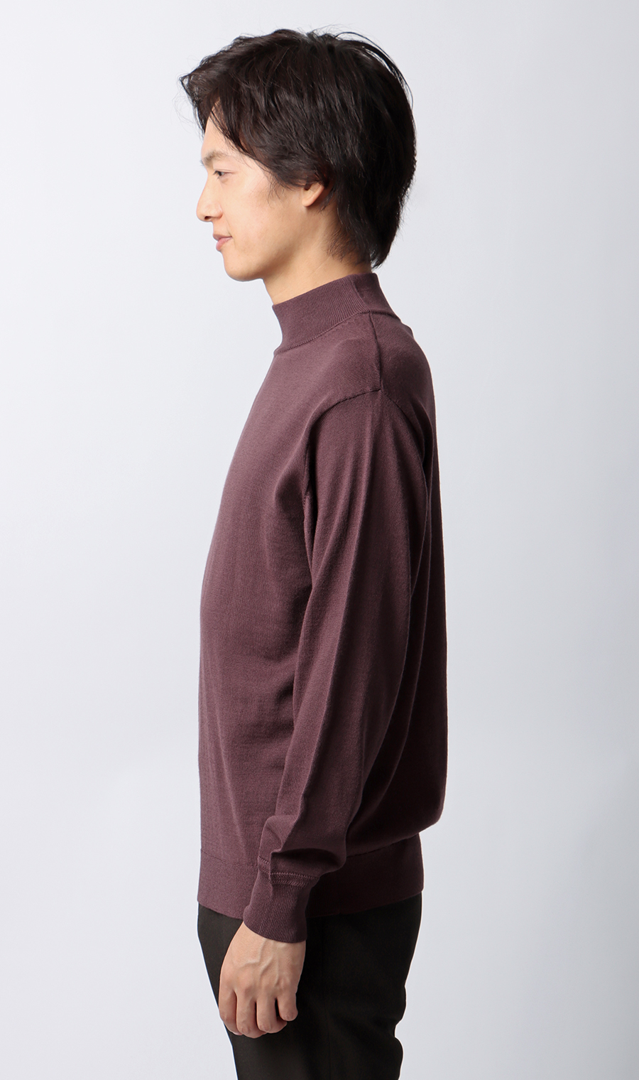 モックネックセーター【毛玉CLEAR】【＃すごセーター】 ワイン S