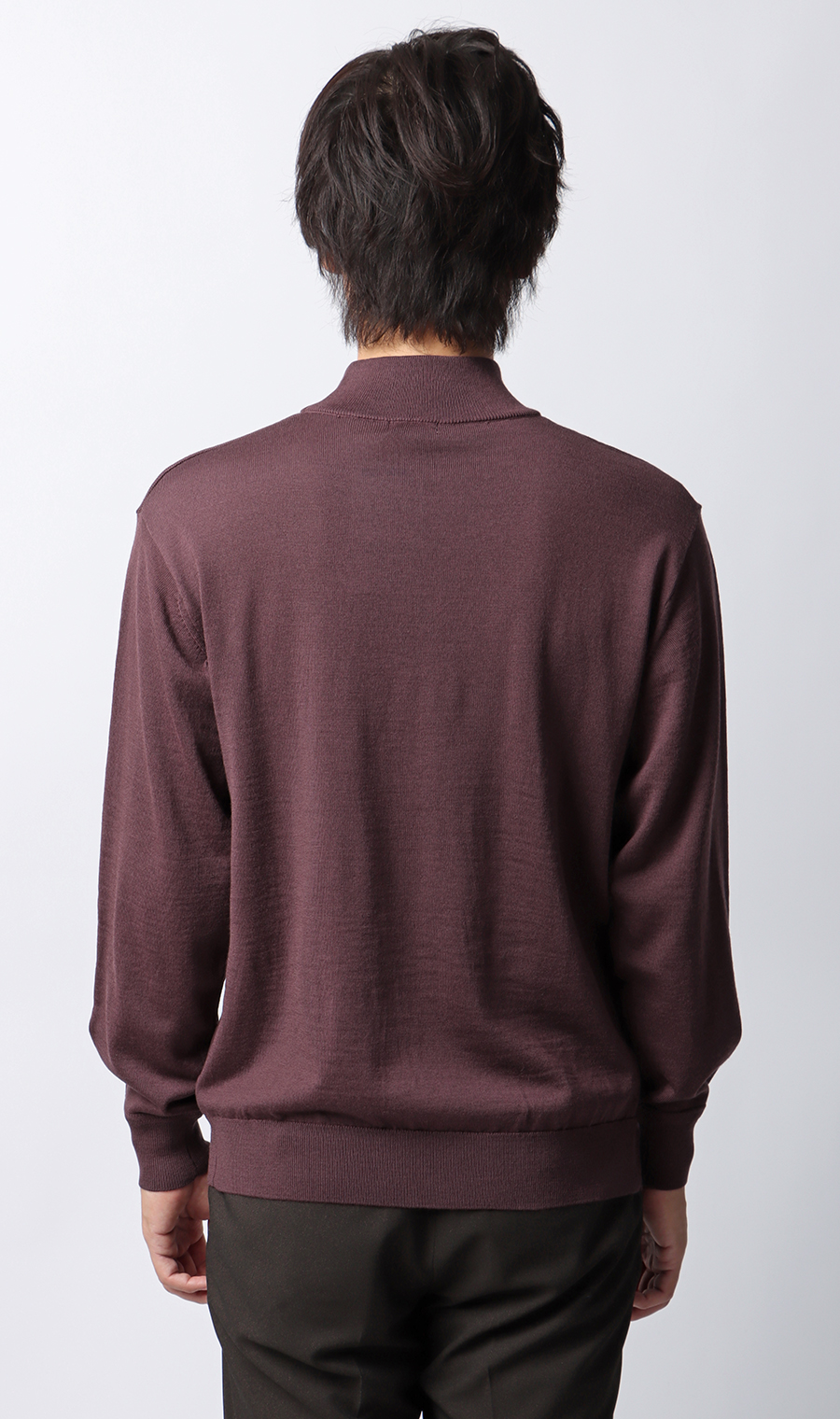 モックネックセーター【毛玉CLEAR】【＃すごセーター】 ワイン S