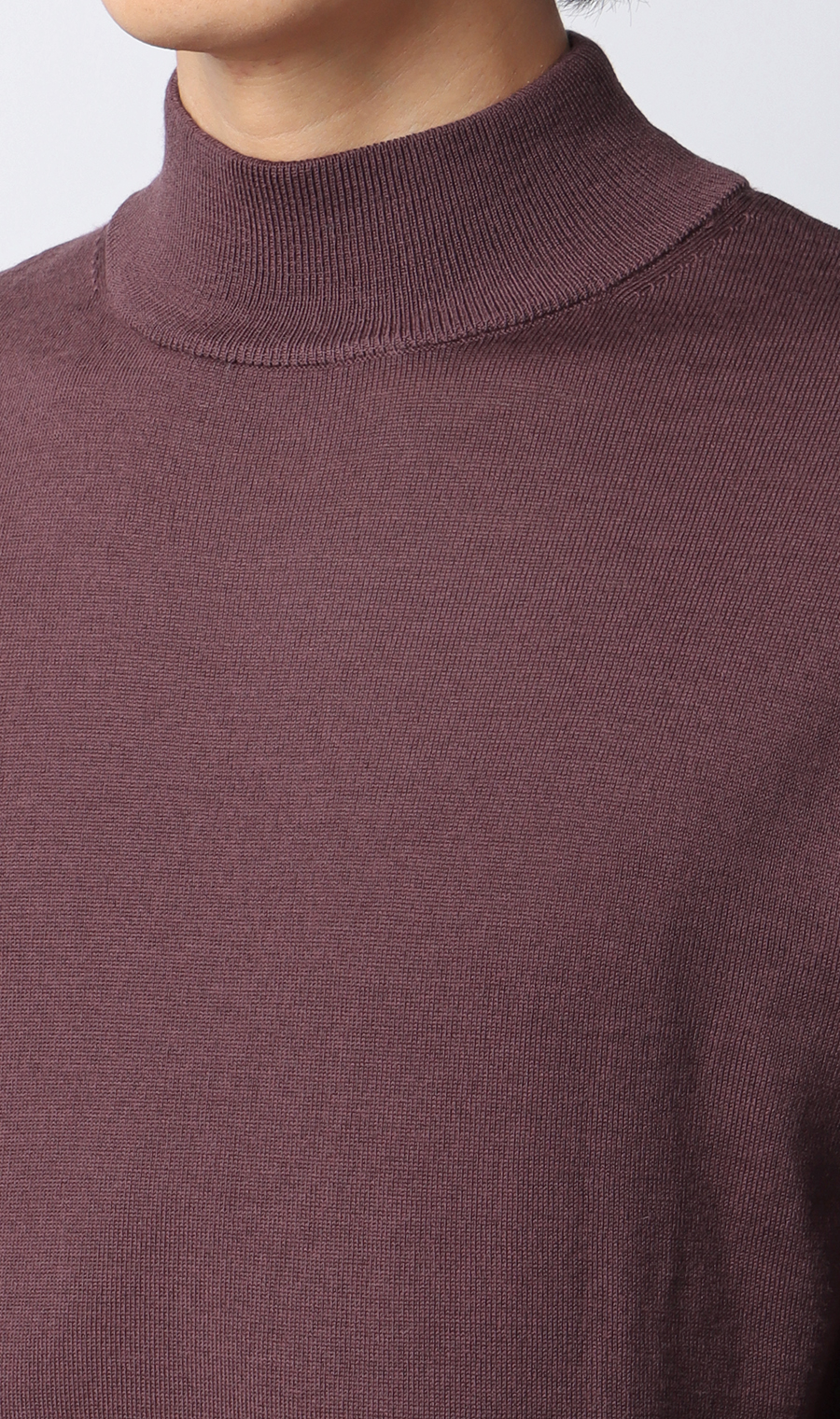 モックネックセーター【毛玉CLEAR】【＃すごセーター】 ワイン S