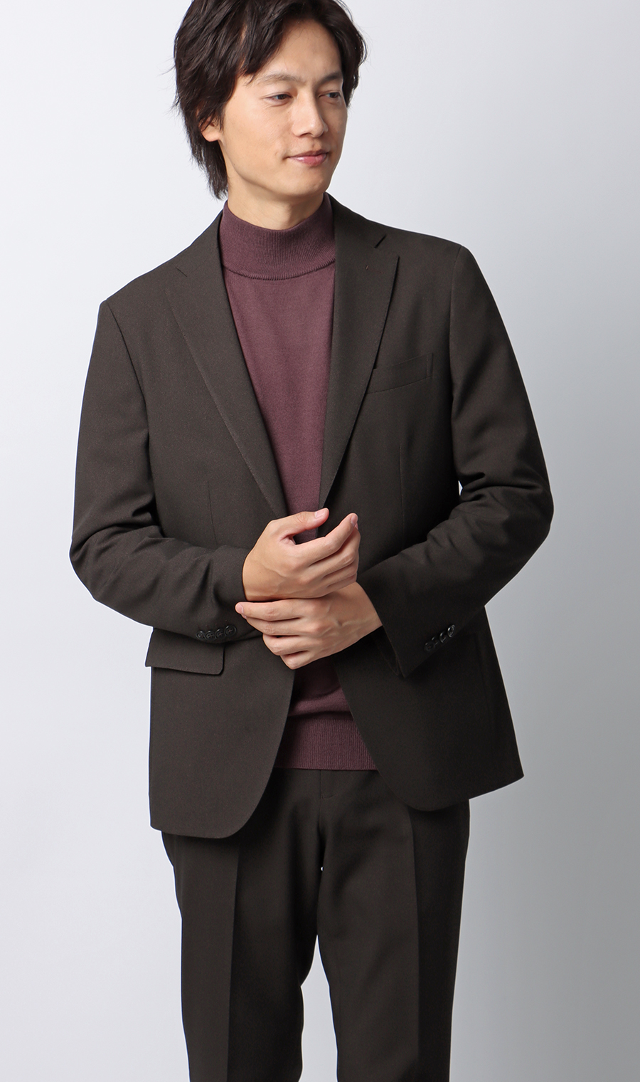 モックネックセーター【毛玉CLEAR】【＃すごセーター】 ワイン S