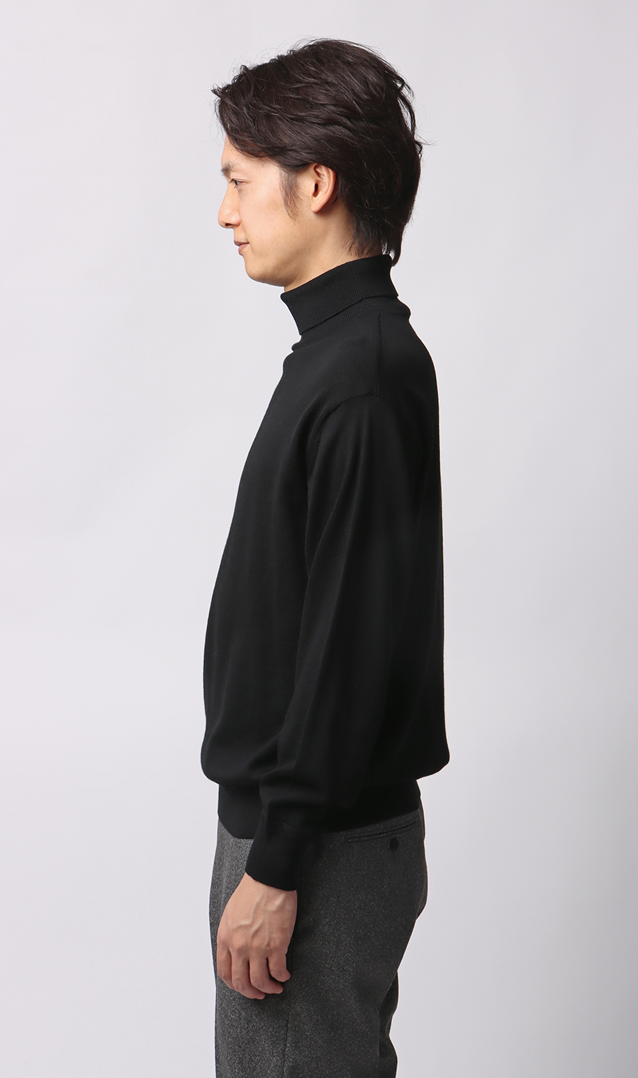 タートルネックセーター【毛玉CLEAR】【＃すごセーター】 ブラック S