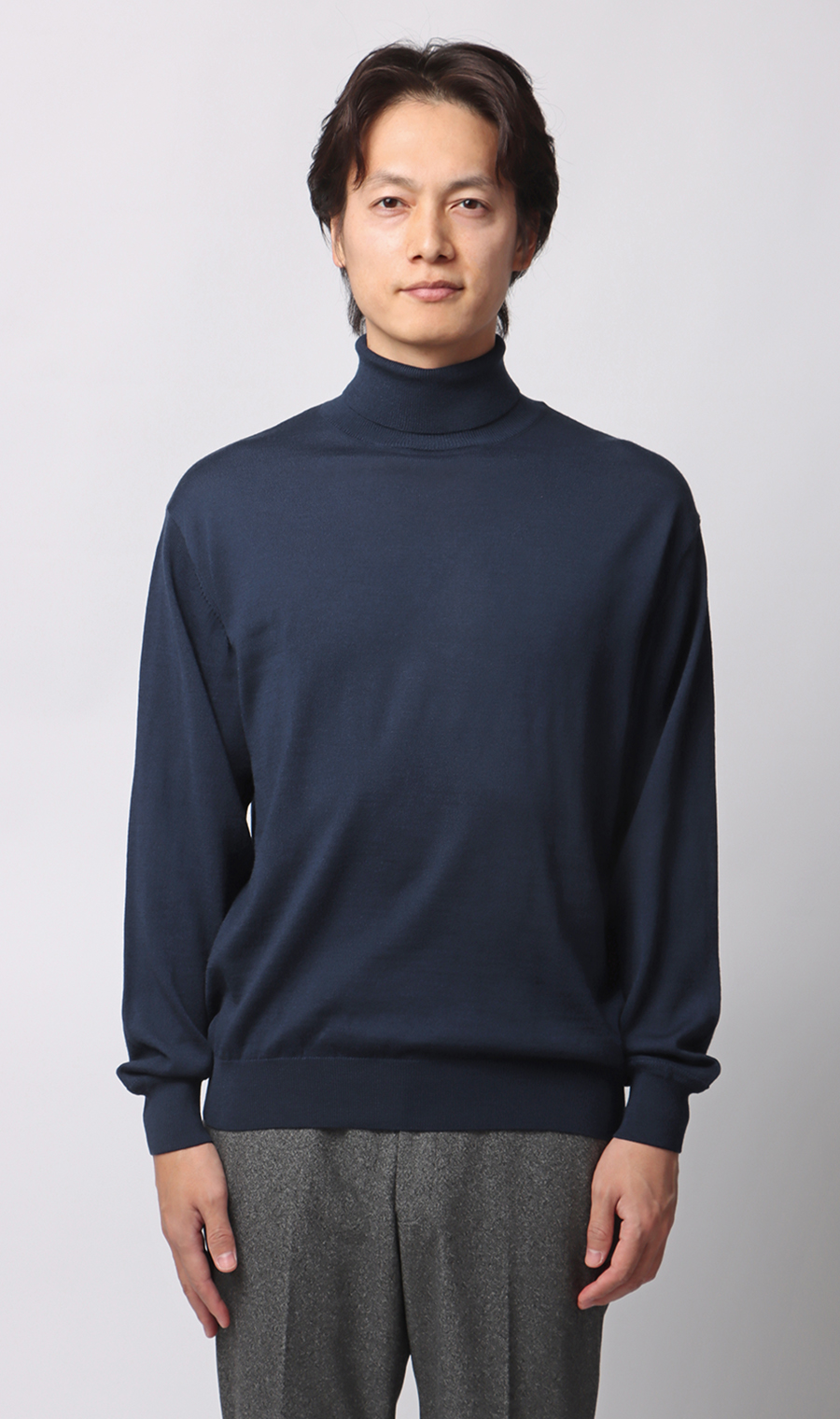 タートルネックセーター【毛玉CLEAR】【＃すごセーター】 ブルー S