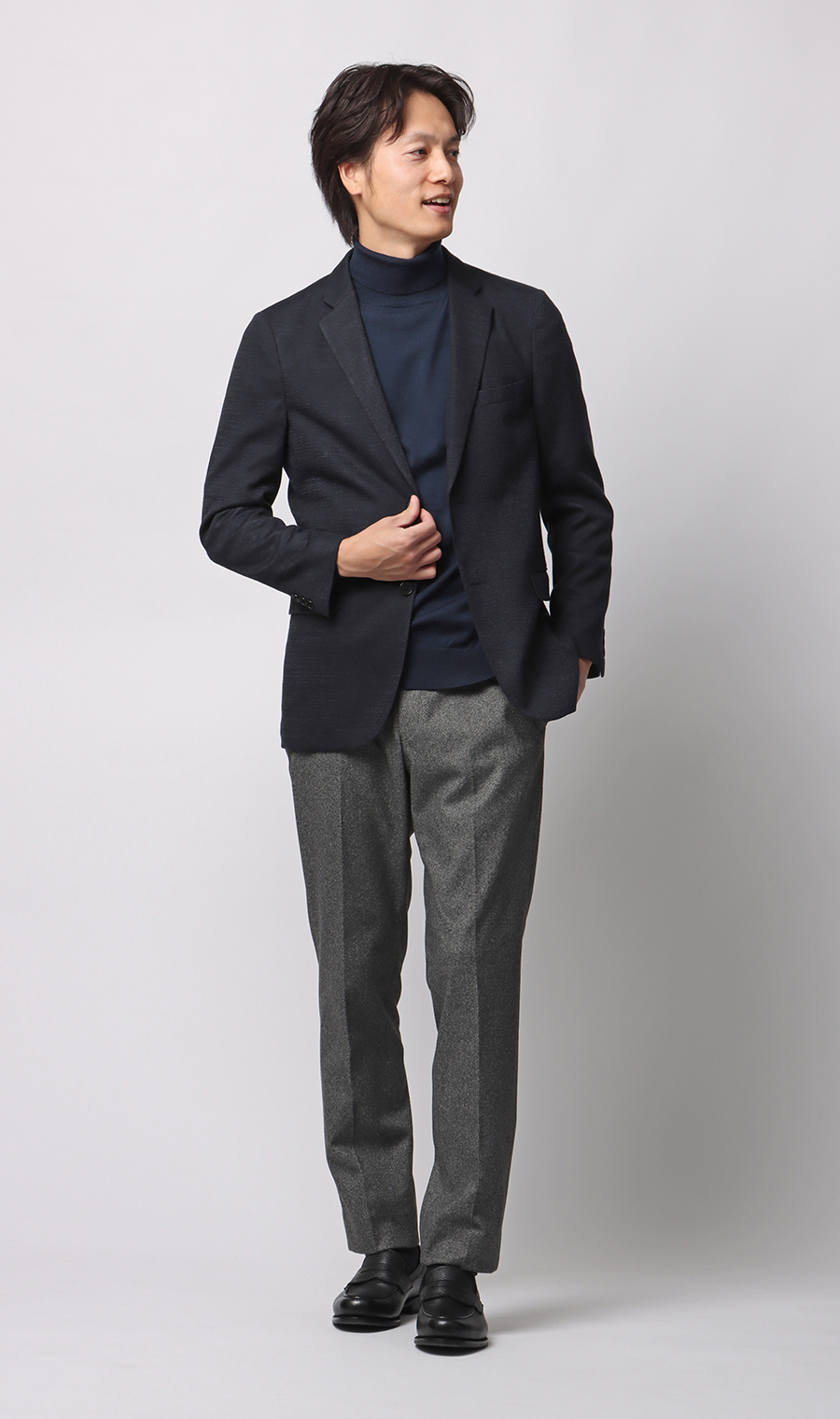 タートルネックセーター【毛玉CLEAR】【＃すごセーター】 ブルー S