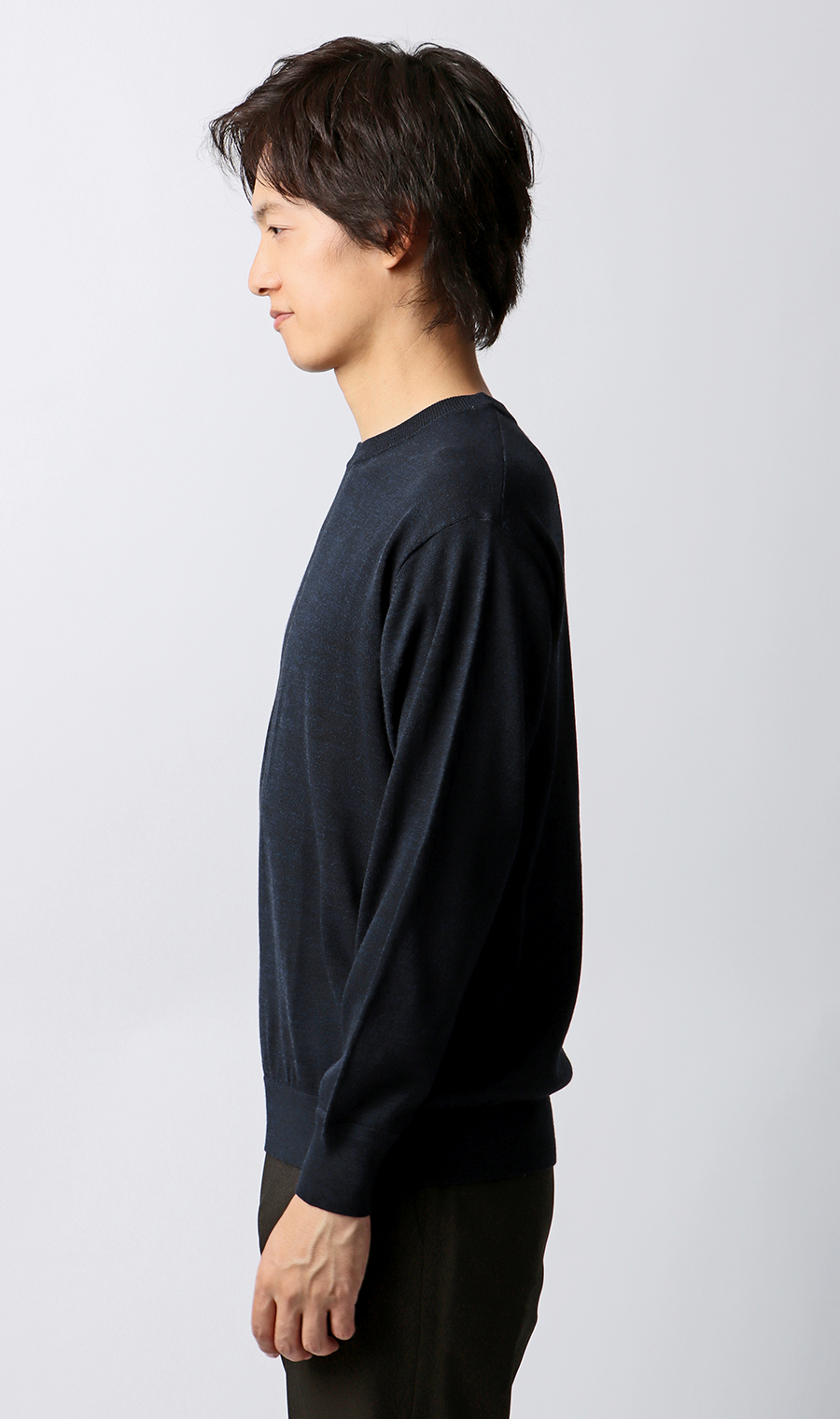 クルーネックセーター【毛玉CLEAR】【＃すごセーター】 ネイビー S