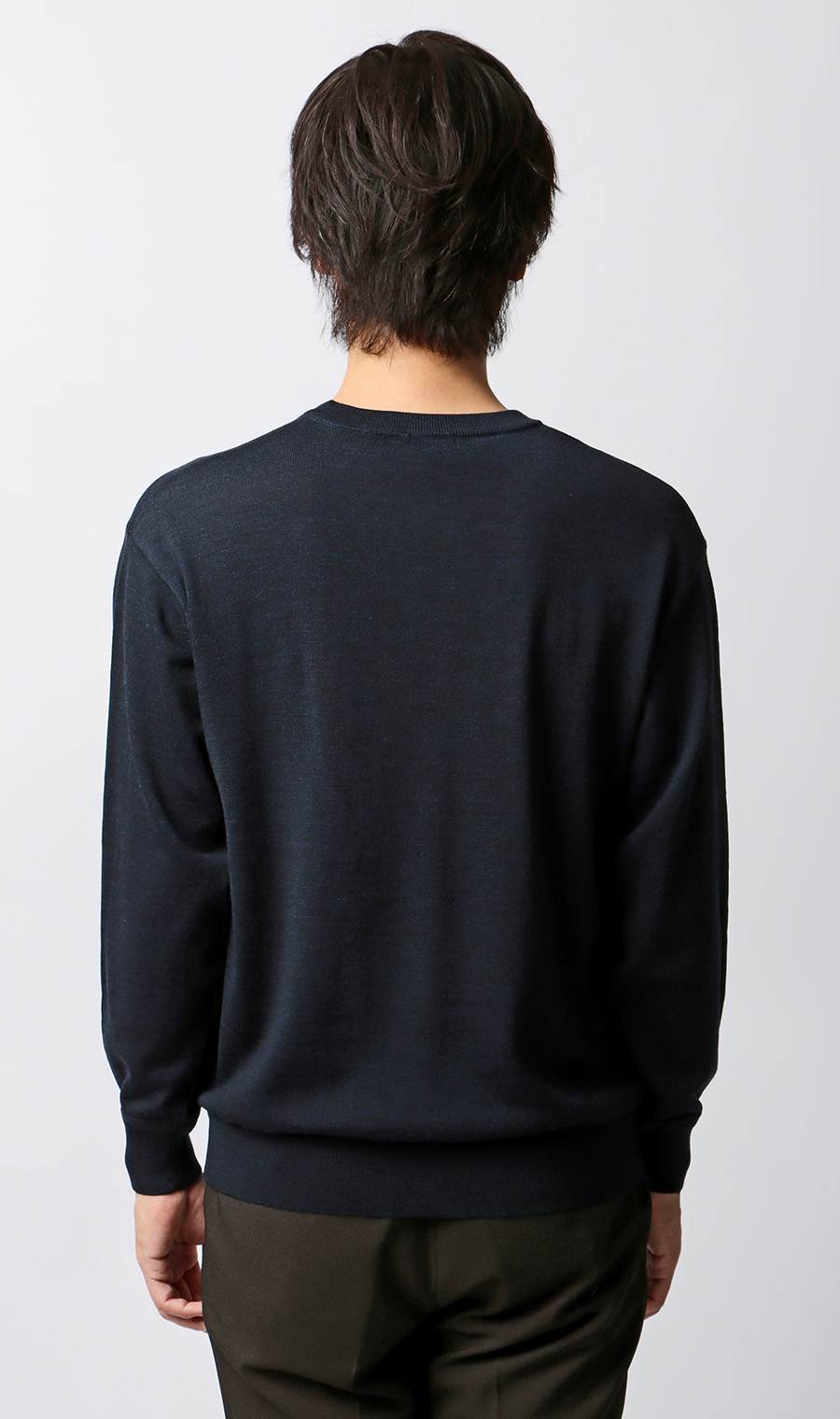 クルーネックセーター【毛玉CLEAR】【＃すごセーター】 ネイビー S