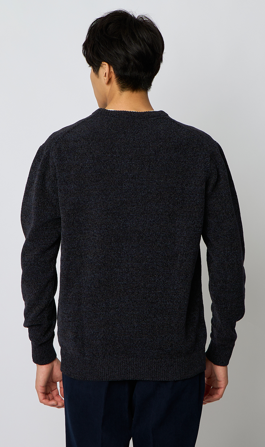 クルーネックセーター【モールヤーン】 ネイビー S