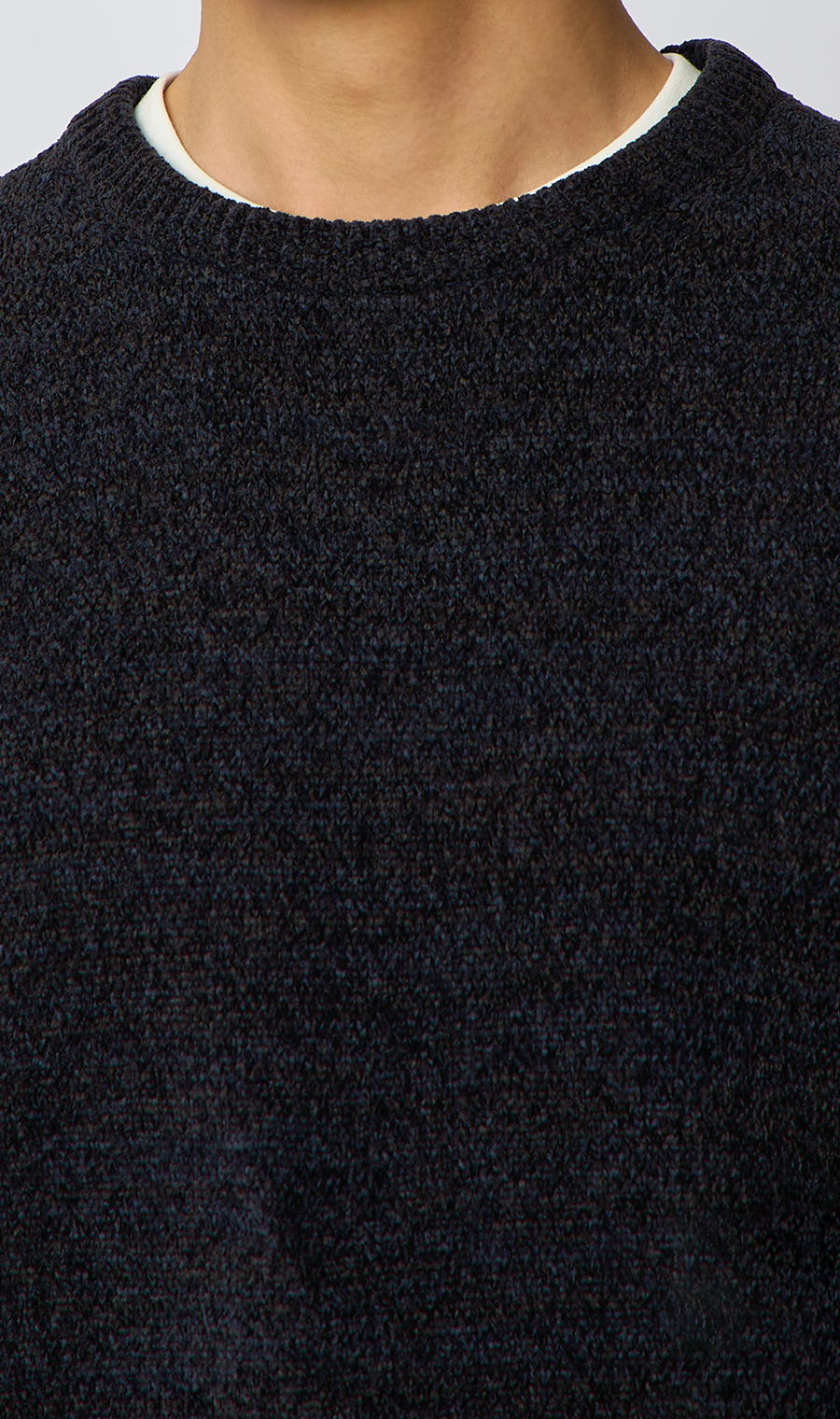 クルーネックセーター【モールヤーン】 ネイビー S