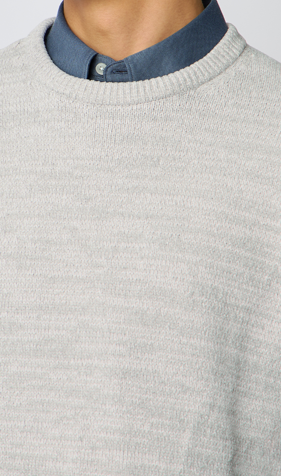 クルーネックセーター【モールヤーン】 ライトグレー S