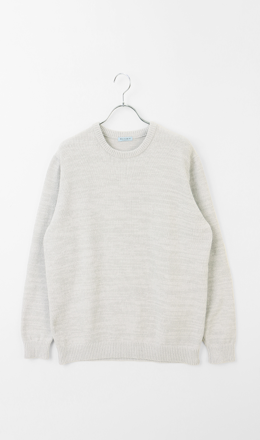 クルーネックセーター【モールヤーン】 ライトグレー S