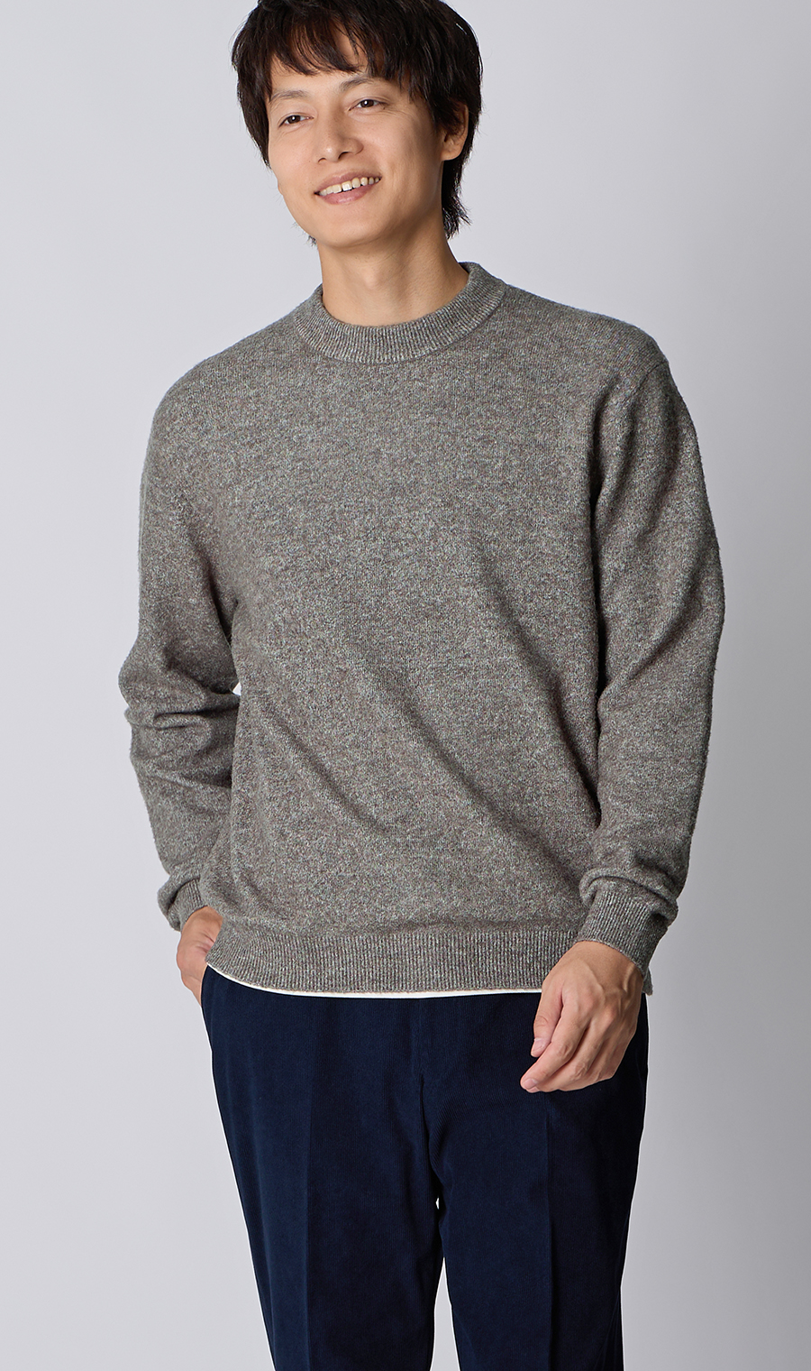 モックネックセーター【ブークレヤーン】 グレー S