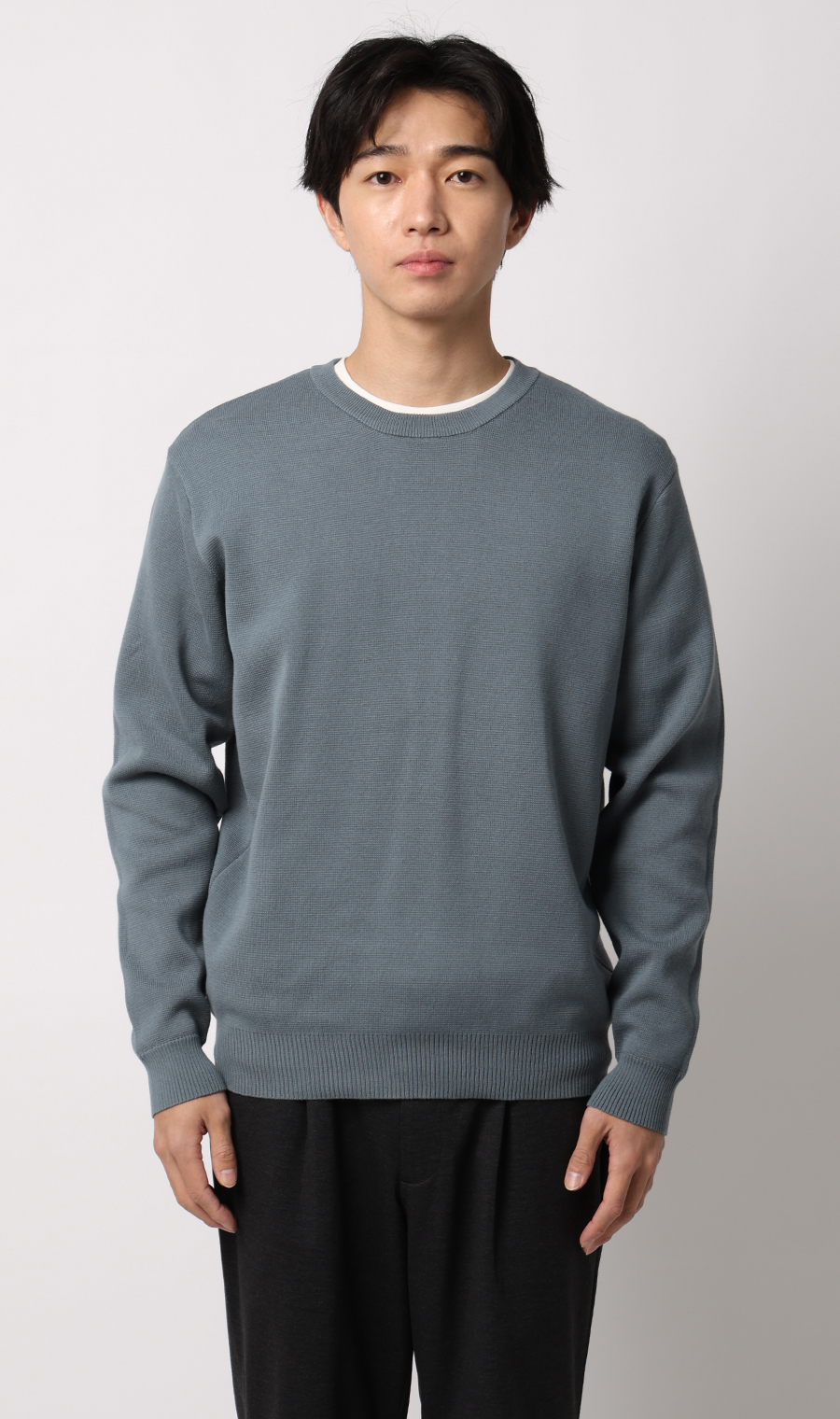 クルーネックニット【CONTROLα】 ブルー M