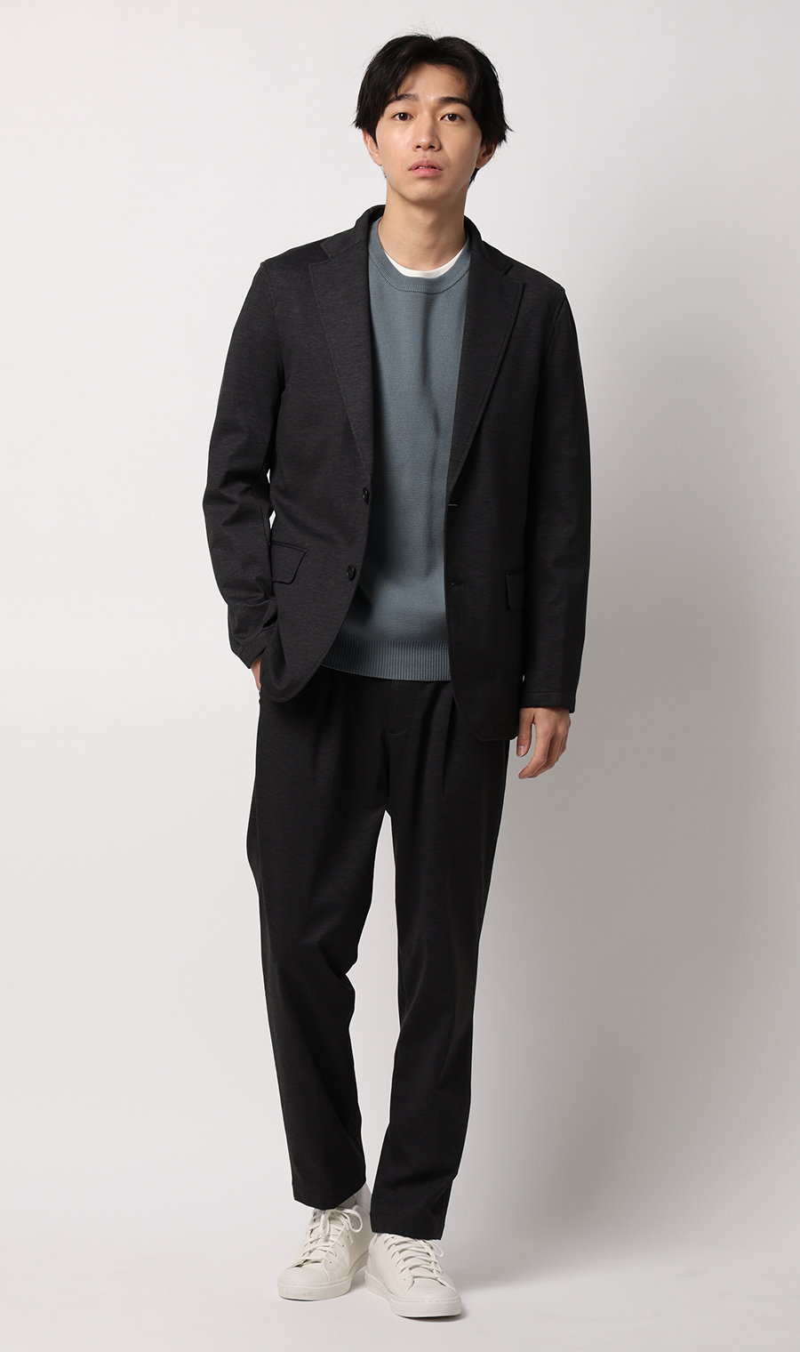 クルーネックニット【CONTROLα】 ブルー M