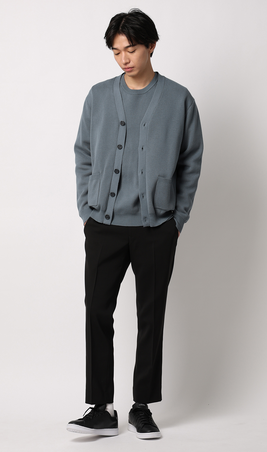 クルーネックニット【CONTROLα】 ブルー M