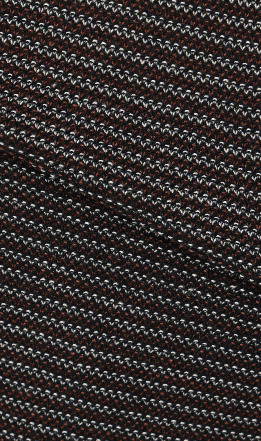 マルチボーダークルーネックニット ブラウン M